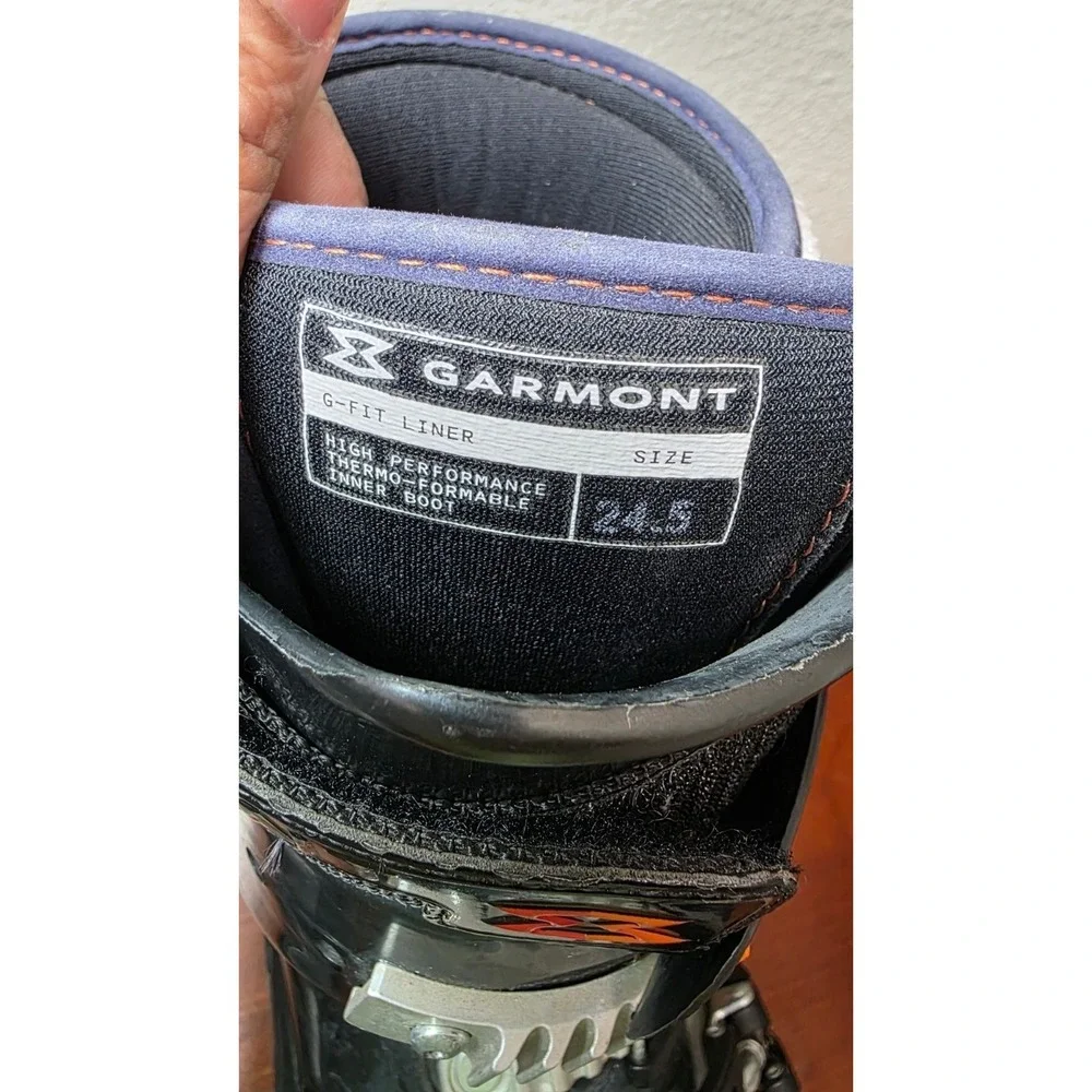 Garmont Syner G-Fit Downhill Ski Boots Size 24.5/US 7.5 Black & Silver Made ITAL